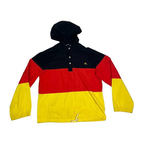 Vintage Hobie Anorak Jacket Striped Sailing Coat Hooded Made In Usa - Picture 1 of 9